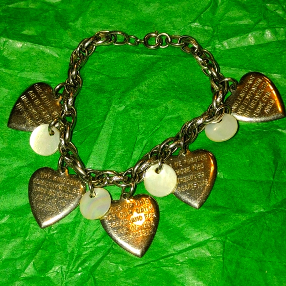 Old vintage Our Father prayer religious bracelet